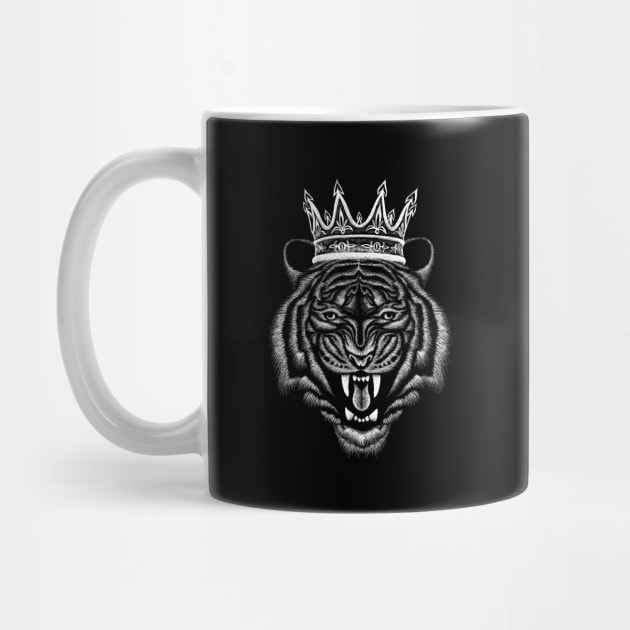 Artistic King tiger Cute Hand drawn animal Gift by FunnyUSATees